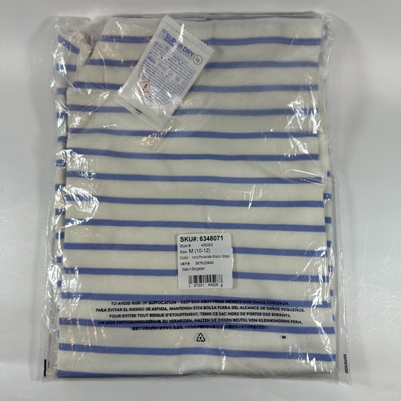 Lands End Tank Womens Size M Purple and White Striped Pullover Tank Top NWT! - Picture 4 of 4